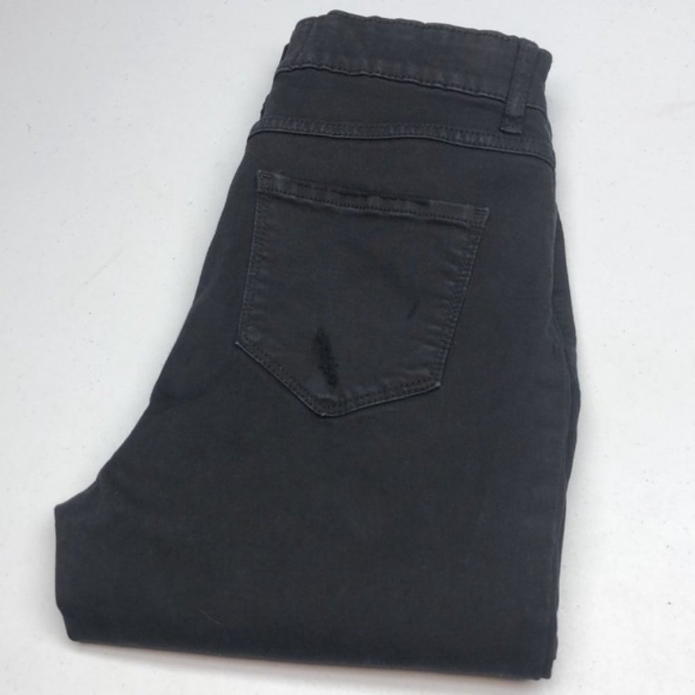 PREMIUM BLACK BRODY JEANS SKINNY ANKLE 26x29 FACTORY DISTRESSED 😎